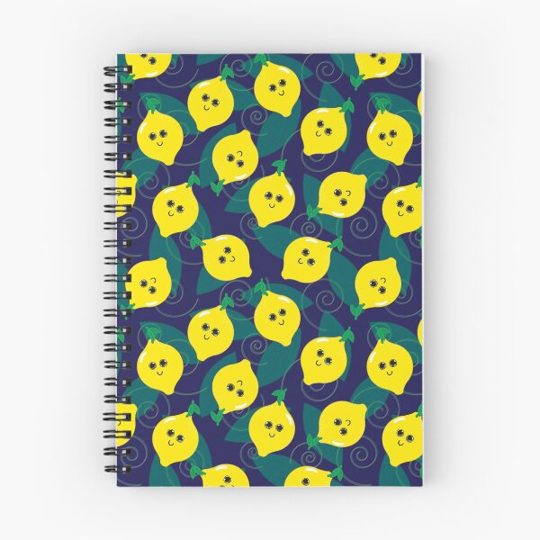 Aperçu de l'œuvre Adorable motif citron - motif fruité - bleu foncé créée et vendue par PattyTheGecko.