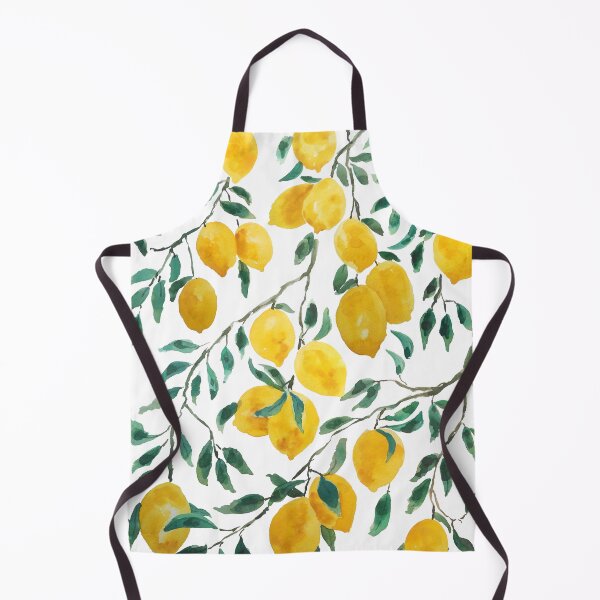 Item preview, hand painted watercolor yellow lemon pattern designed and sold by ColorandColor.