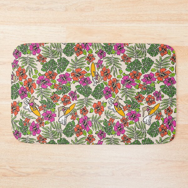 Item preview, Surf Pareau Hawaiian Hibiscus Surfing - Coarl and Fuchsia designed and sold by DriveIndustries.