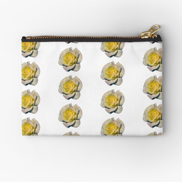 White Rose Zipper Pouch