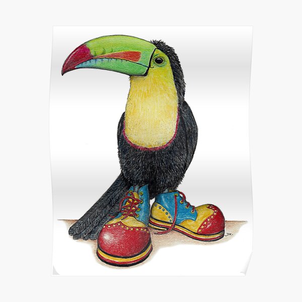 Toucan in clown shoes Poster