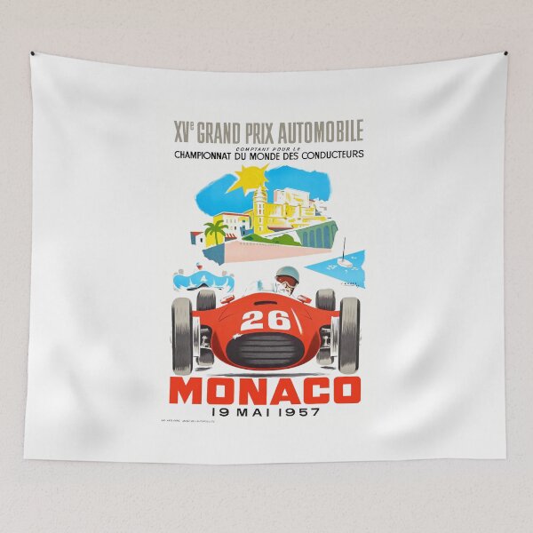 Artikelvorschau, Poster zum Grand Prix von Monaco 1957 entworfen und verkauft von retrographics.