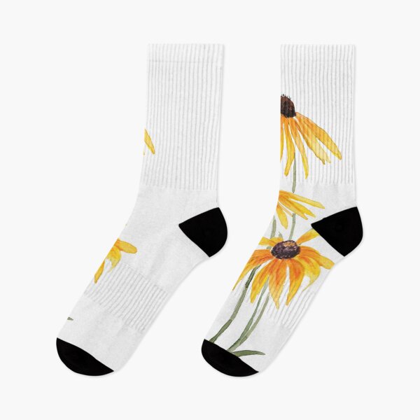Item preview, hand painted 3 yellow black eyed Susan gloriosa daises watercolor designed and sold by ColorandColor.