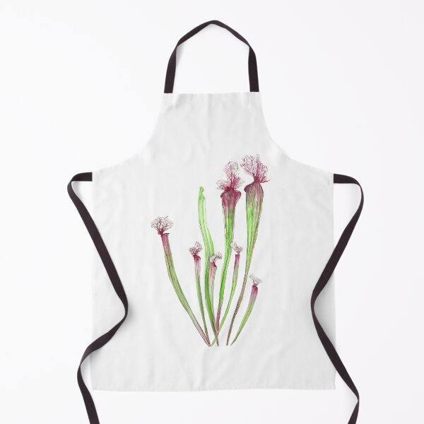 Item preview, hand painted sarracenia leucophylla leaf watercolor designed and sold by ColorandColor.