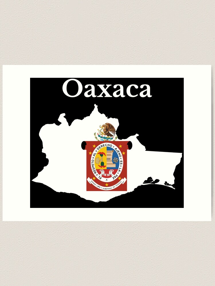 Oaxaca State Map Flag, Mexico