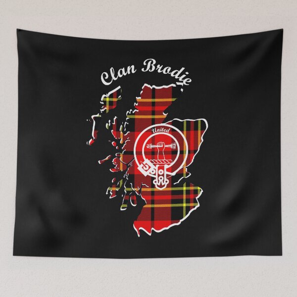 Item preview, Clan Brodie Scotland Map Crest designed and sold by BagTown Clans.