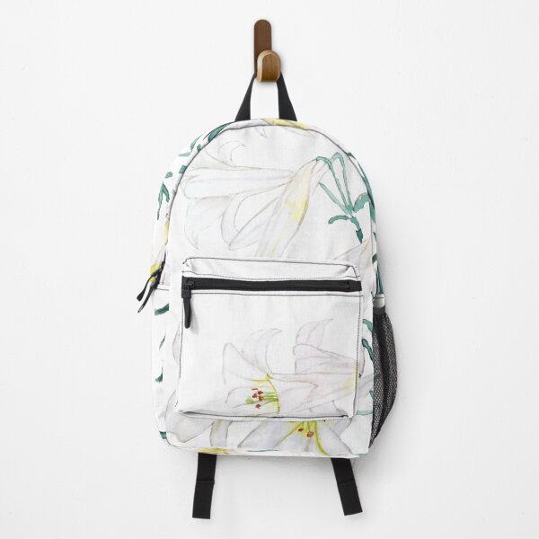 Item preview, hand painted white lily branch watercolor  designed and sold by ColorandColor.