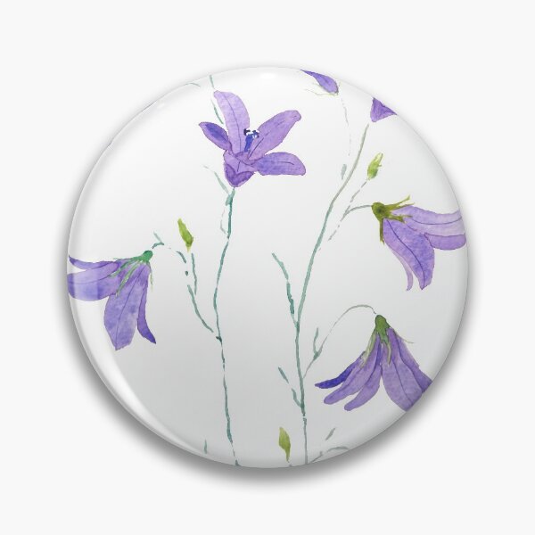 Item preview, hand painted purple harebell wildflower watercolor designed and sold by ColorandColor.