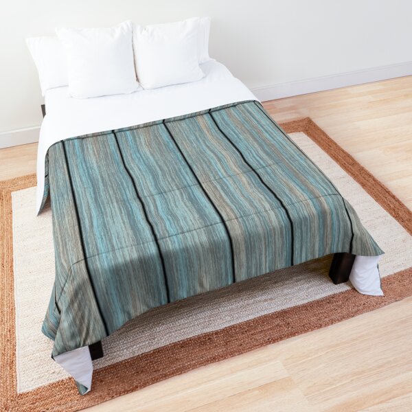 Shabby rustic weathered wood turquoise Comforter