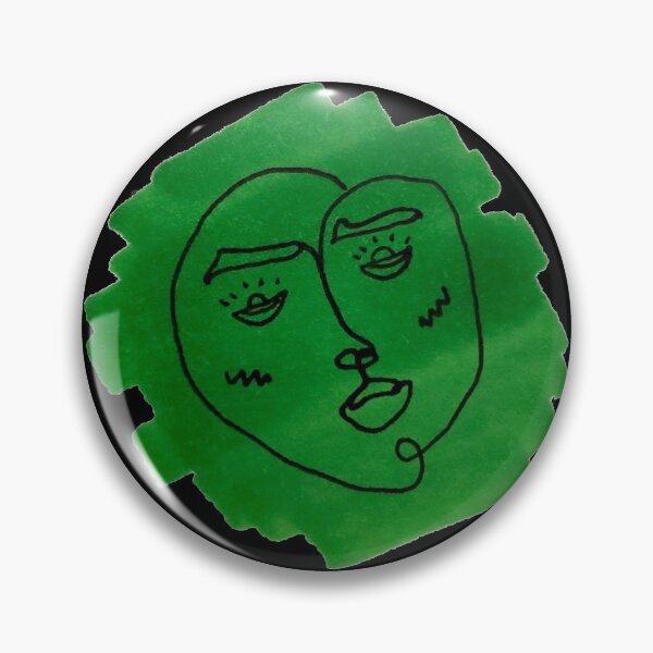 Item preview, Green Color Sample Face Drawing designed and sold by Cassandra Chung.