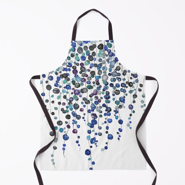 Item preview, hand painted black purple blue string of  beads watercolor  designed and sold by ColorandColor.
