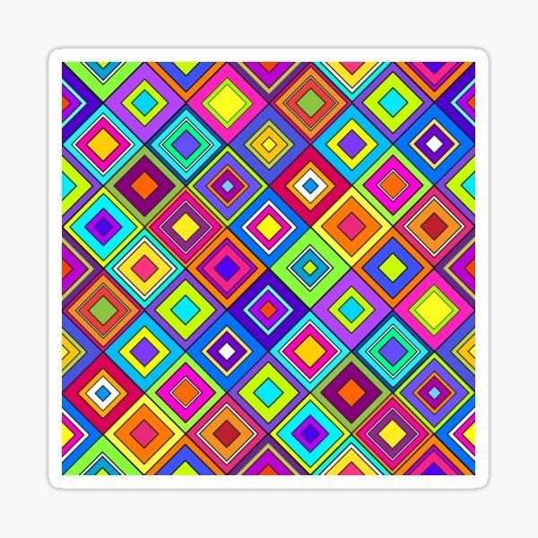Modern Retro Diamonds Sticker