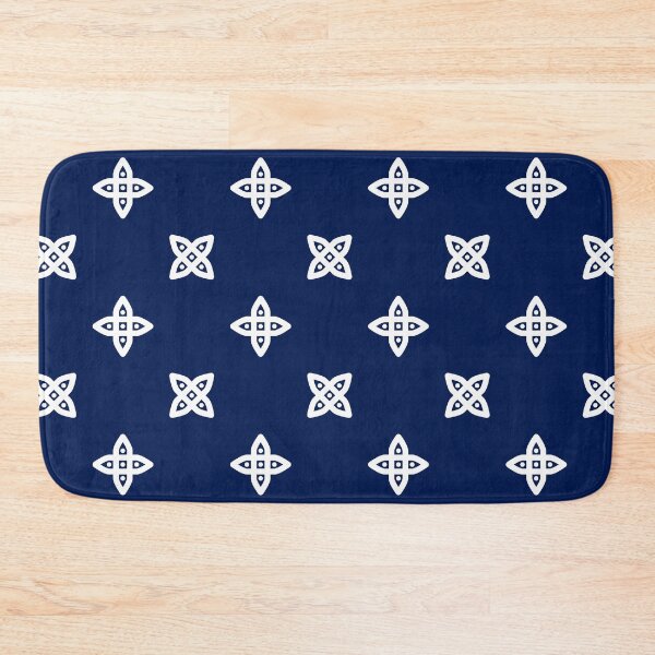 Item preview, Geometric Pattern: Four Petal Stylised Flower: Blue designed and sold by Red Wolf.
