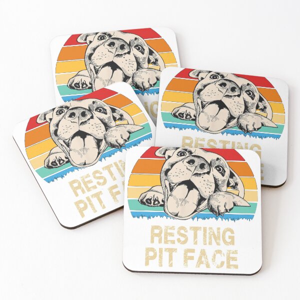 Item preview, Vintage retro resting pit face funny pittie gift for women men pitbull dog lover designed and sold by Victoria6424.
