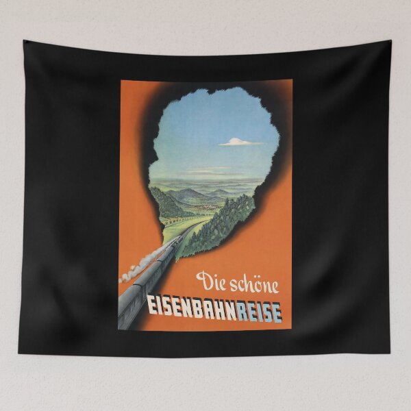 Item preview, Eisenbahnreise retro poster designed and sold by CorasPosters.