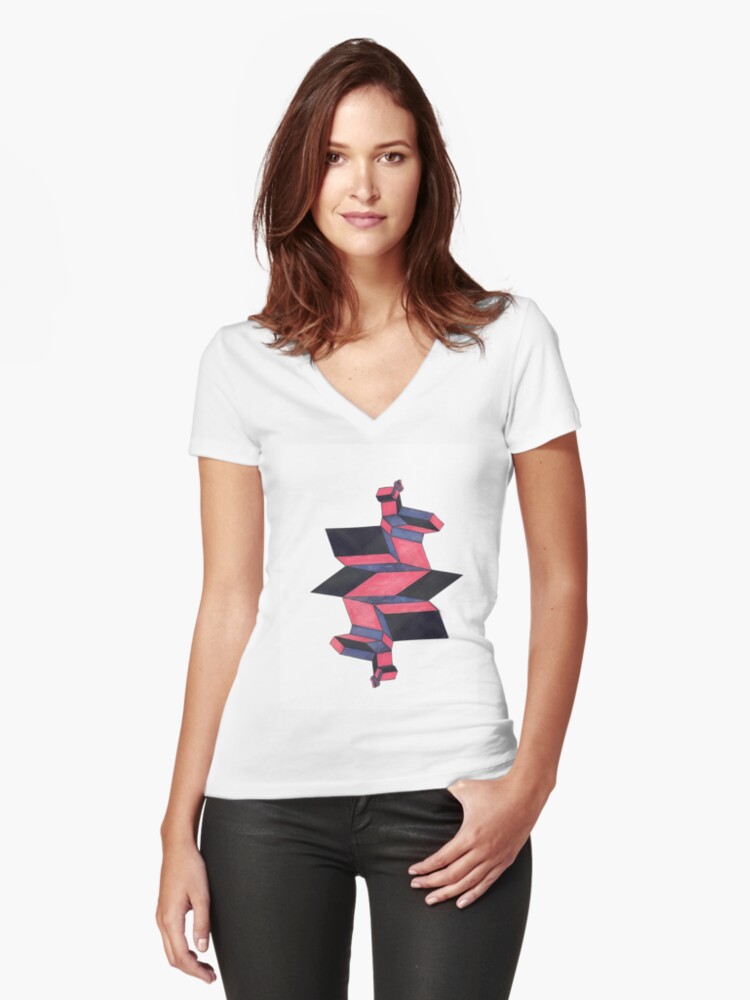 Thumbnail 1 of 3, Fitted V-Neck T-Shirt, 50YA#4 designed and sold by DAVIDLIBERTY.