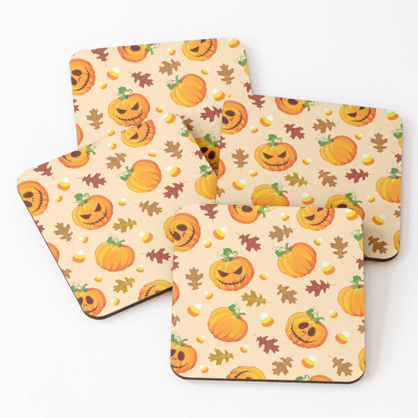 Item preview, Halloween Pumpkin Smiling Face and Oak Leaves designed and sold by fredgarden8.