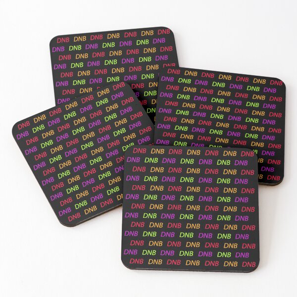 DNB, Drum and bass music multicolored pattern on black background Coasters (Set of 4)