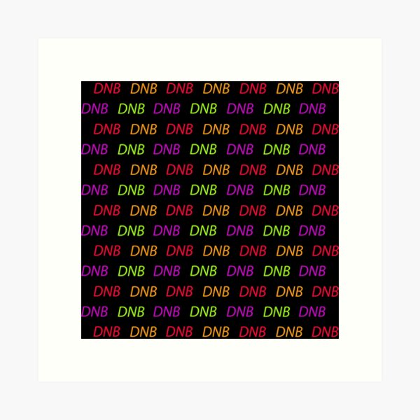 DNB, Drum and bass music multicolored pattern on black background Art Print