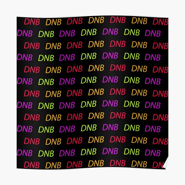 DNB, Drum and bass music multicolored pattern on black background Poster