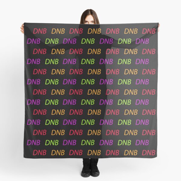 DNB, Drum and bass music multicolored pattern on black background Scarf