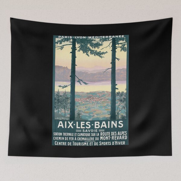 Item preview, Aix les Bains retro poster designed and sold by CorasPosters.