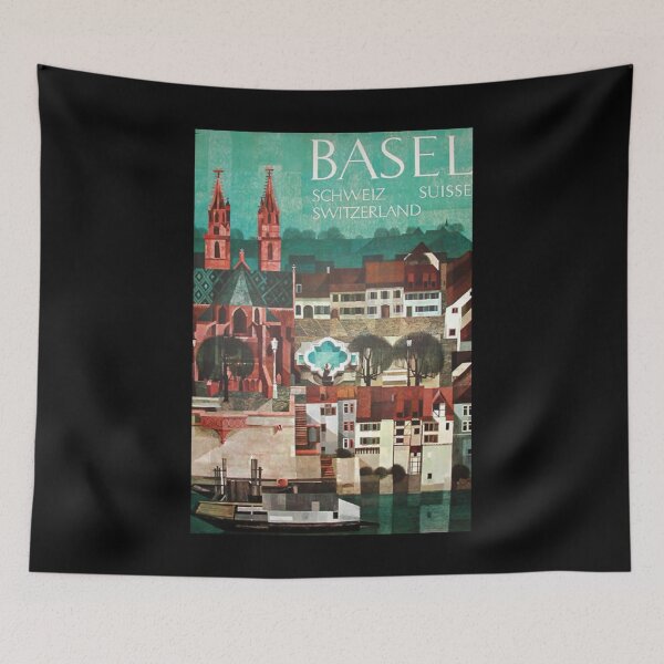 Item preview, Basel retro poster designed and sold by CorasPosters.
