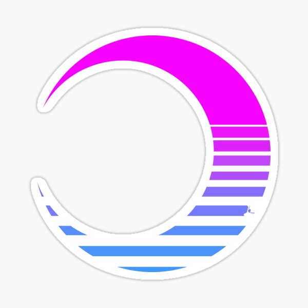 Outrun Moon Sticker