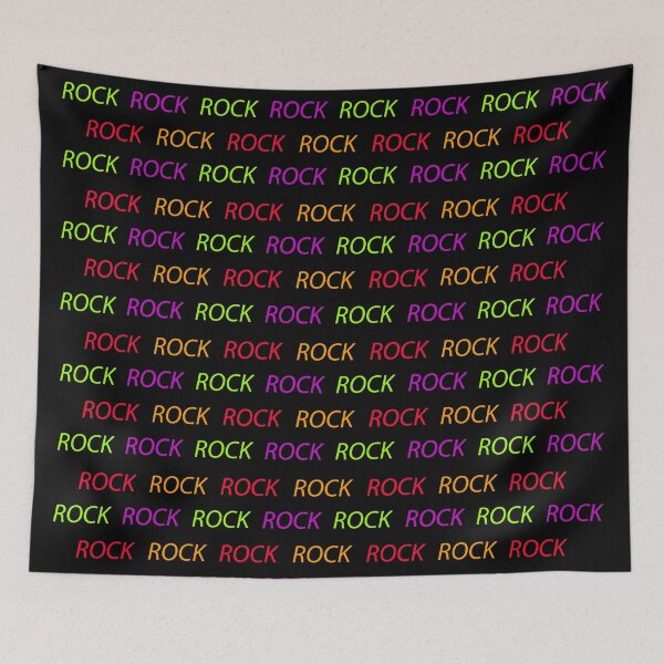 Item preview, Rock, multicolored rock and roll writing, pattern on black background designed and sold by Stéphane  Thirion.