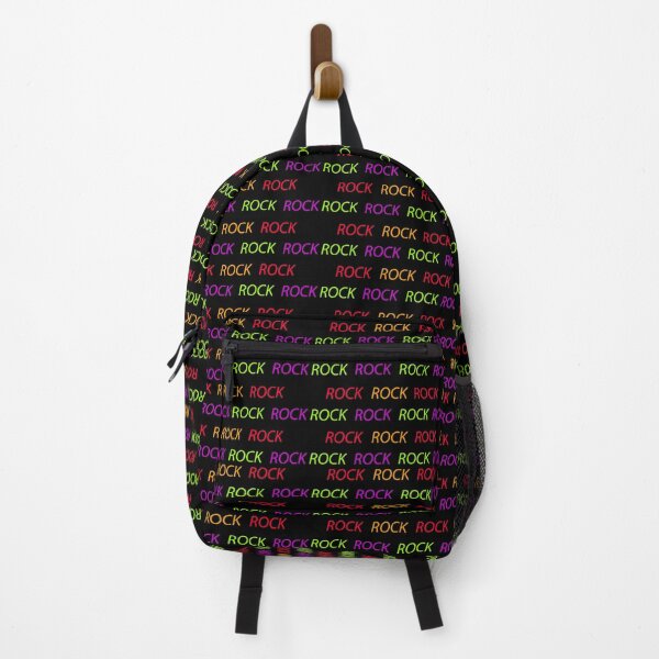 Item preview, Rock, multicolored rock and roll writing, pattern on black background designed and sold by Stéphane Thirion.