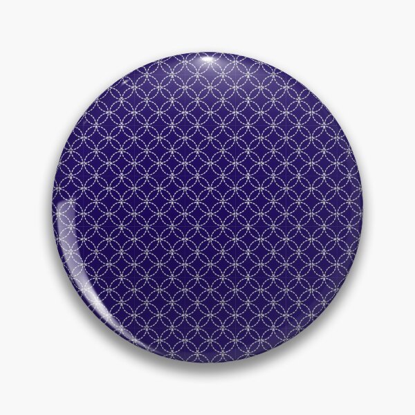 Item preview, Japanese Circle Sashiko Repeat Pattern - White On Indigo/Purple/Dark Blue designed and sold by kassiekewl.