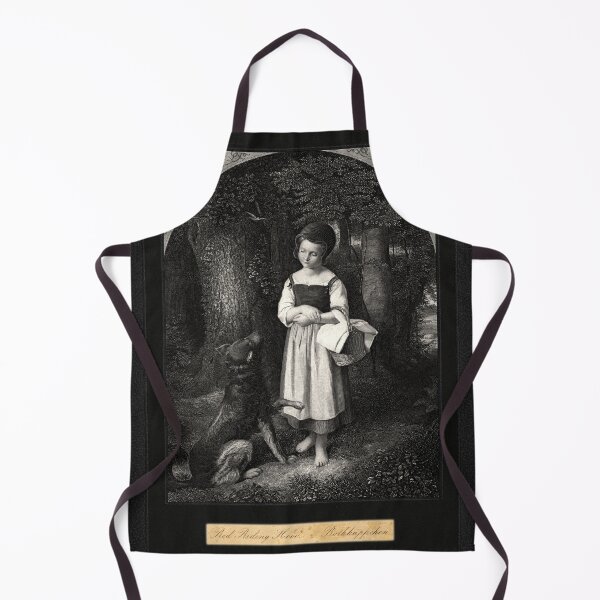 Item preview, Little Red Riding Hood Encounters A Friendly Wolf In The Woods Engraving Classical Fine Art Old Masters Reproduction designed and sold by Xzendor7 Digital Art Creations.