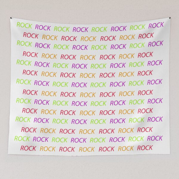 Item preview, Rock, multicolored rock and roll writing, pattern on white background designed and sold by Stéphane  Thirion.