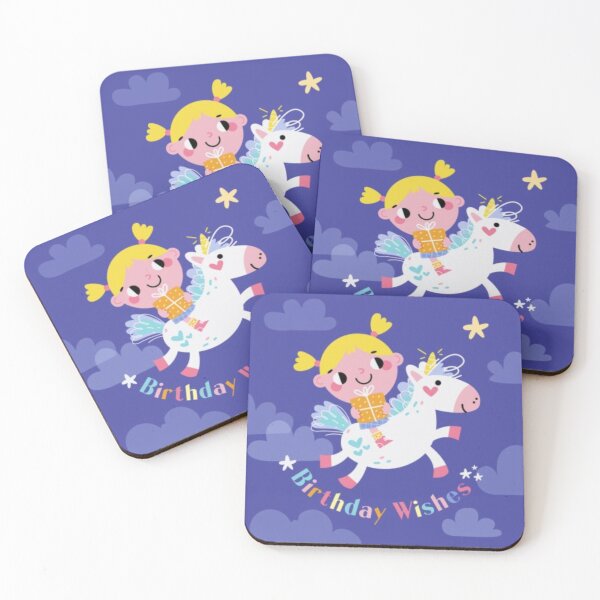 Item preview, Unicorn Birthday Wishes Artwork designed and sold by RheanaDesigns.