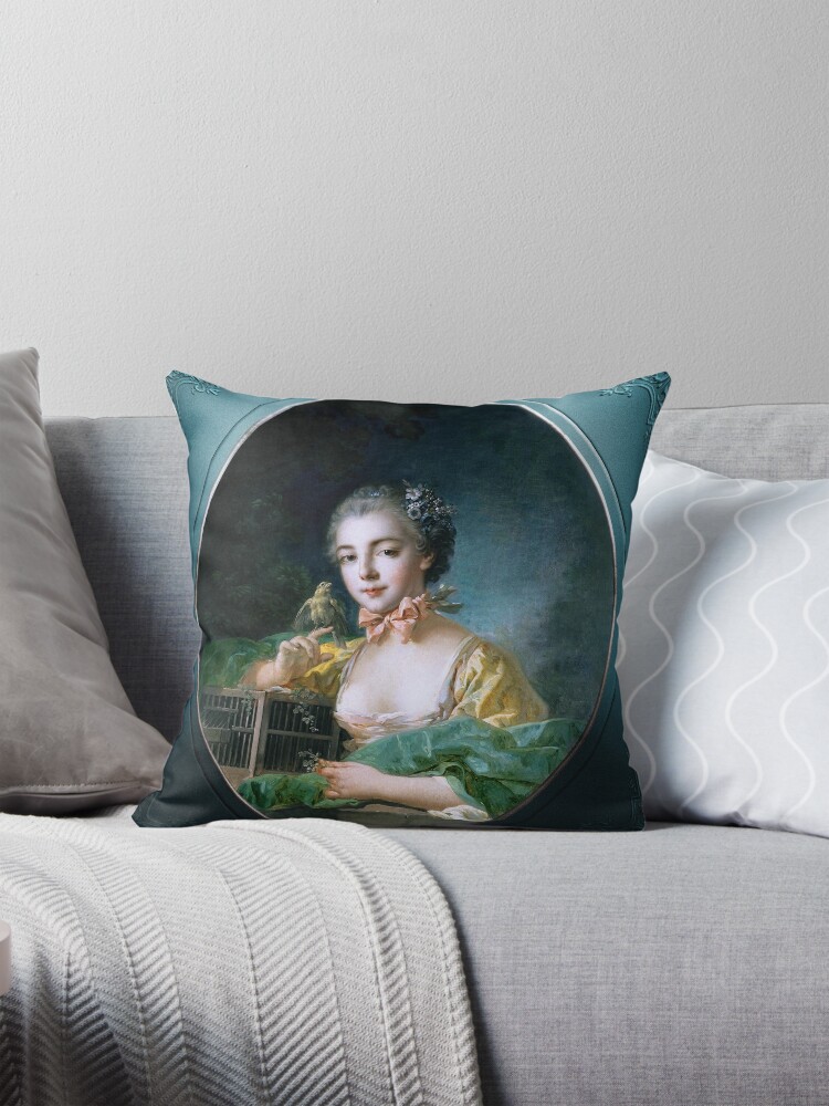 Portrait Of Madame Badouin, The Artist's Daughter by François Boucher Decorative Art Print Throw Pillow