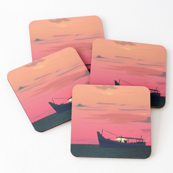 Item preview, Sunset view, river, ship, Nature designed and sold by DBkaushal.