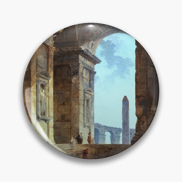 Item preview, Ruins With An Obelisk In The Distance Old Masters Fine Art Reproduction designed and sold by Xzendor7 Digital Art Creations.