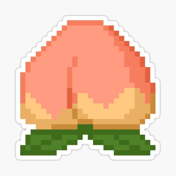 Pixel Art Peach Sticker