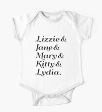 The Bennet Girls - Pride & Prejudice Short Sleeve Baby One-Piece