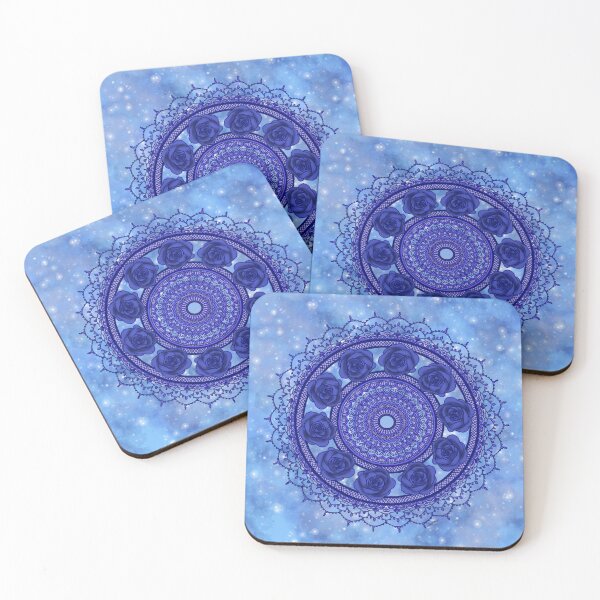 Item preview, Blue rose lace mandala  designed and sold by Snackpackarts.