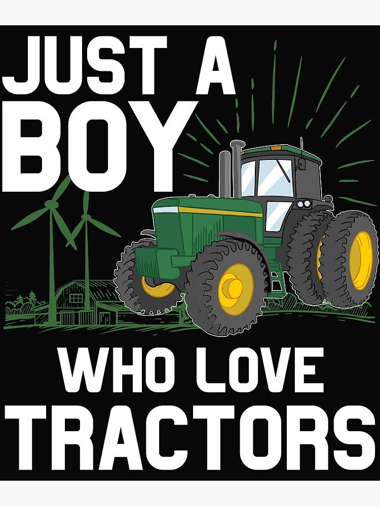 Carte Postale Juste Un Garcon Qui Aime Les Tracteurs Imprimer Graphique De Fermier Jouet Cadeau Agricole Par Maninpos23 Redbubble
