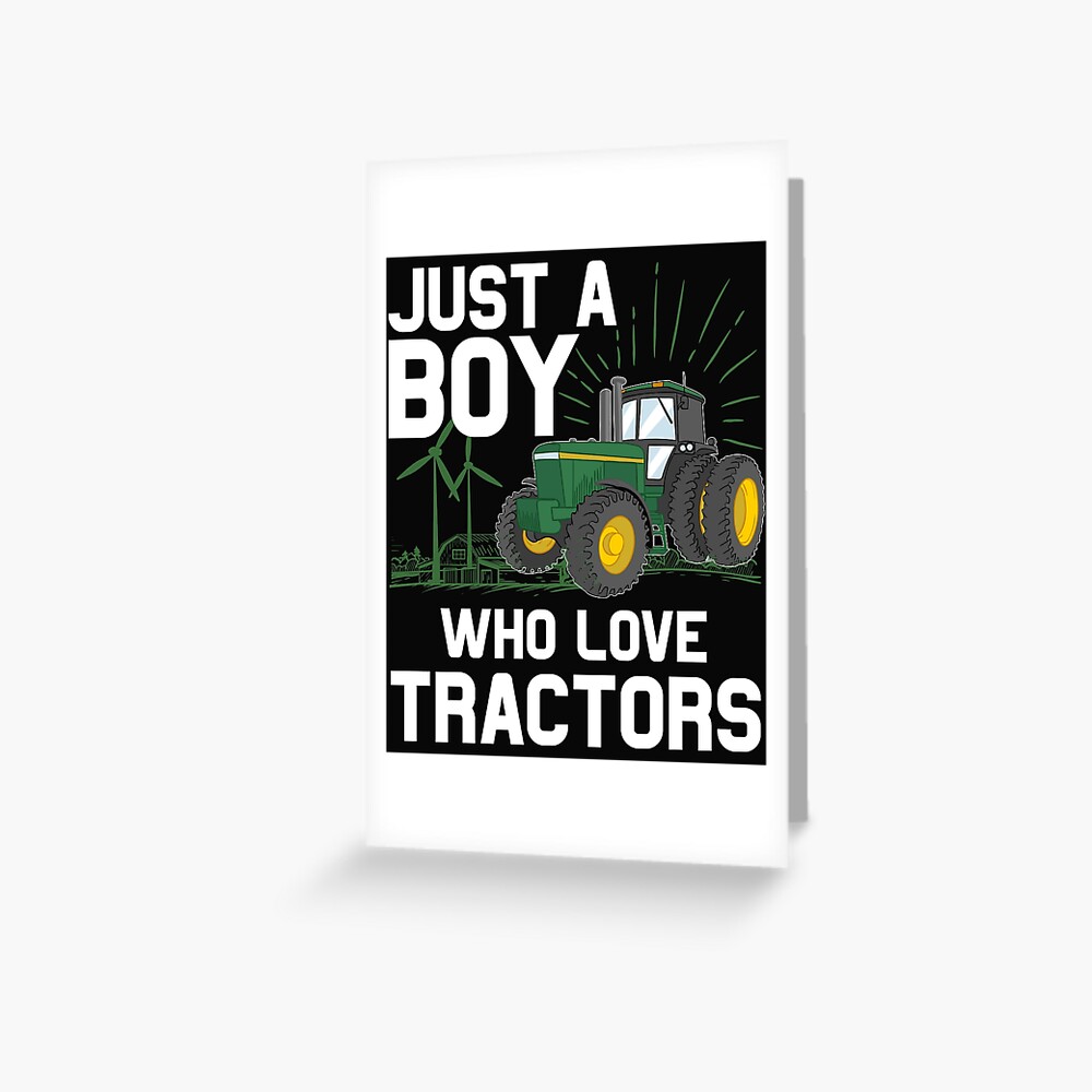 Carte Postale Juste Un Garcon Qui Aime Les Tracteurs Imprimer Graphique De Fermier Jouet Cadeau Agricole Par Maninpos23 Redbubble