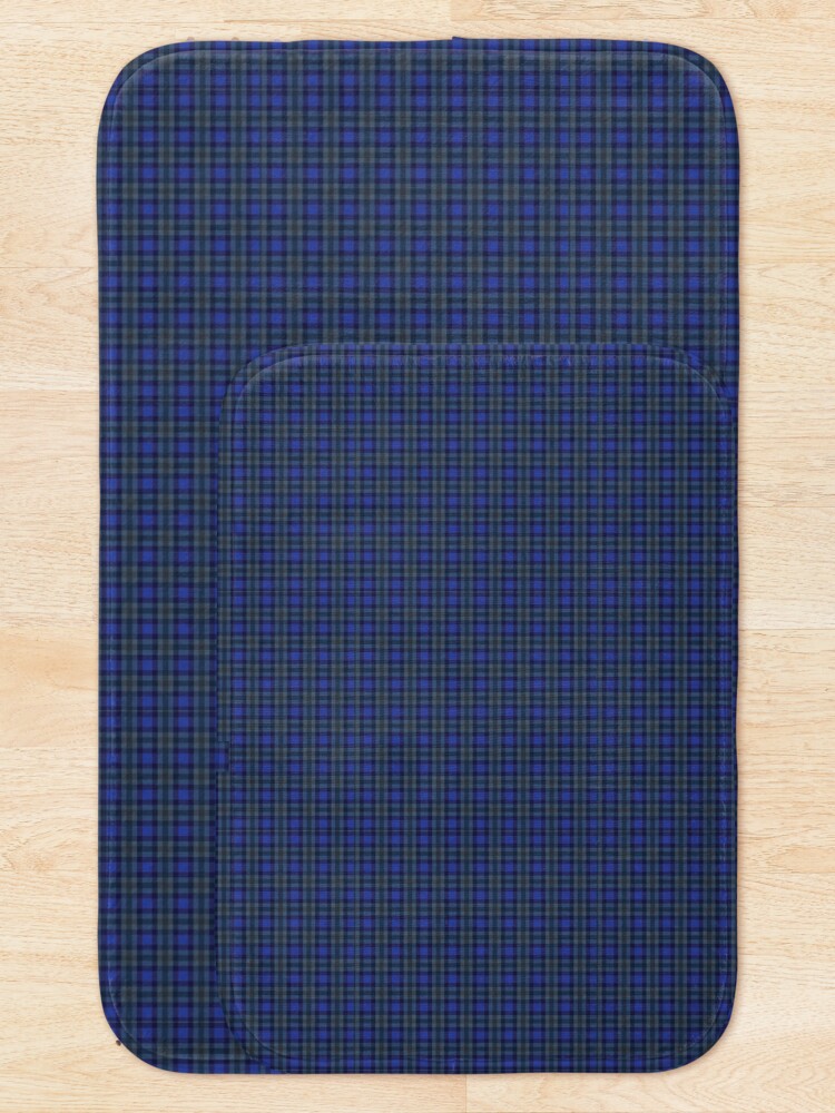 Thumbnail 5 of 6, Bath Mat, Blue Plaid designed and sold by ColorMeFHappy.