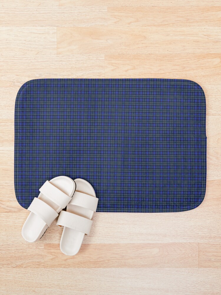 Thumbnail 1 of 6, Bath Mat, Blue Plaid designed and sold by ColorMeFHappy.