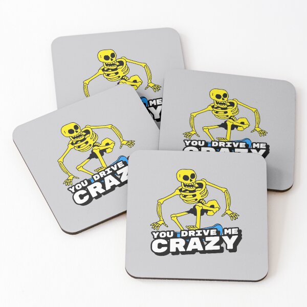 Item preview, You Drive Me Crazy Funny Smiling Skeleton Riding Skateboard  designed and sold by AuroCreatives.