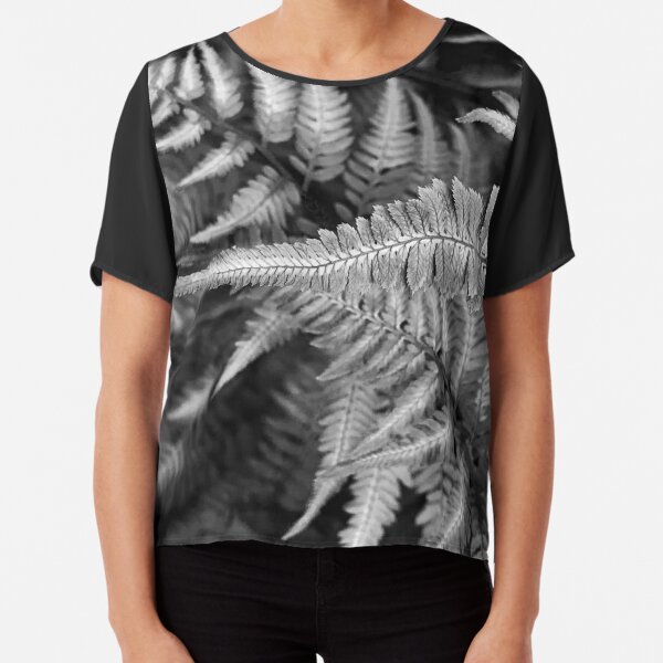 Fern Black & White Chiffon Top