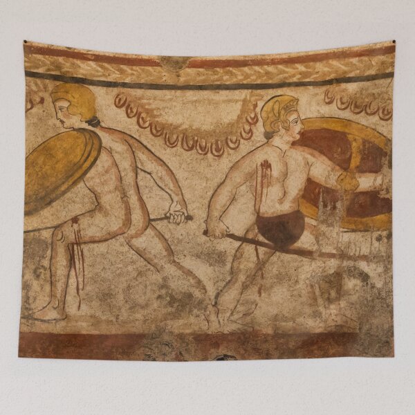 Item preview, Ancient Roman Battle Wall Painting from Paestum Italy designed and sold by Jon Shore.