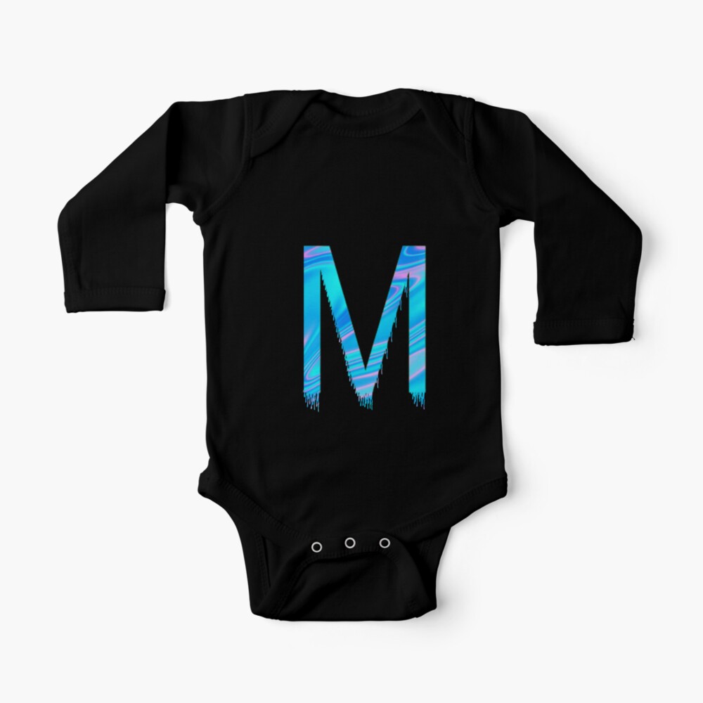 Drippy Holographic Mu M Transparent Alphabet Baby One Piece By Artistryvibes Redbubble