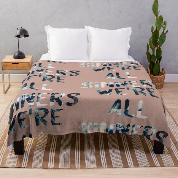 Item preview, We're All Sinners Glitch Art Quote designed and sold by raspberry-tea.