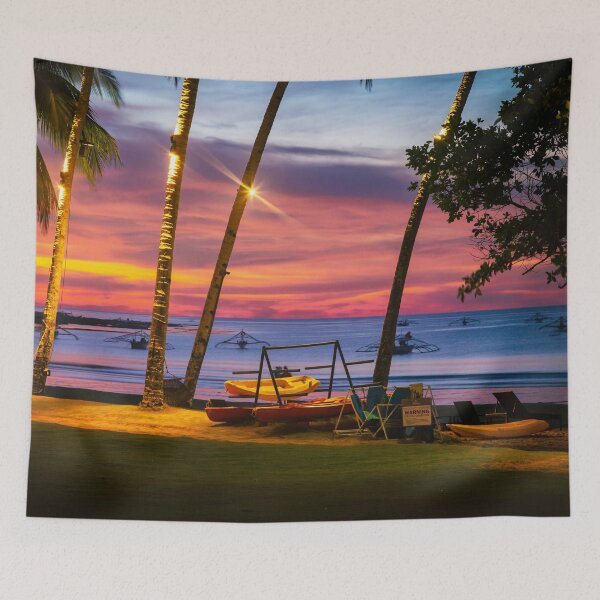 Item preview, Tropical Beach Sunset  with Plam trees designed and sold by ea-photos.
